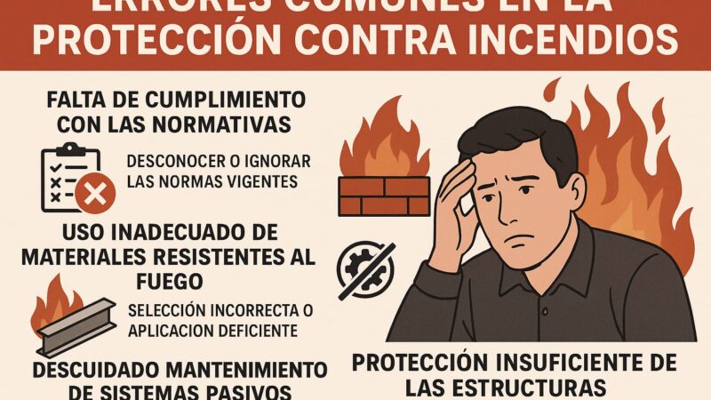 los errores más comunes en la protección pasiva contra incendios y cómo evitarlos para garantizar la seguridad y cumplir con la normativa. Mejora la integridad estructural y reduce riesgos.